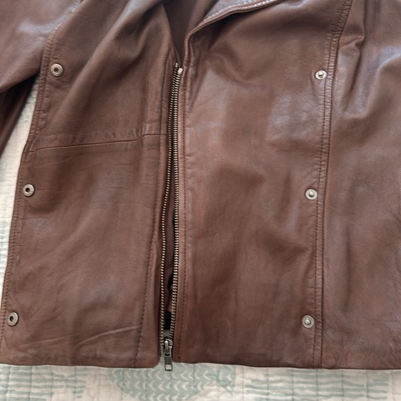 Lightly Used Brown Leather Jacket by Hinge - Sz Medium - Picture 6 of 16